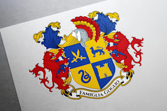 design a luxury heraldic crest or coat of arms logo