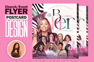 create a pro conference church event flyer, postcard design and posters