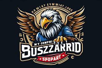 design premium vintage buzzard esport mascot logo t shirt design