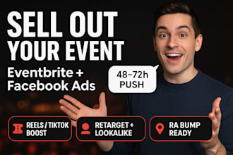 run eventbrite promotion and facebook event ads to boost ticket sales