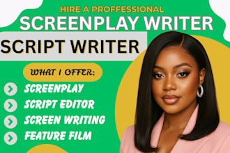 craft a professional feature script writing screenplay or TV pilot