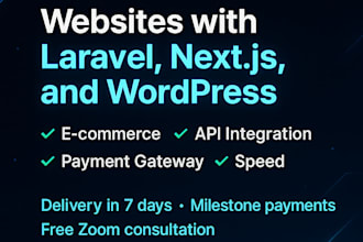 build a custom laravel nextjs and wordpress web app