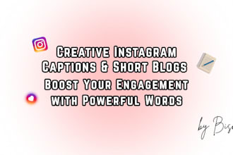 write ai assisted instagram captions and short blogs