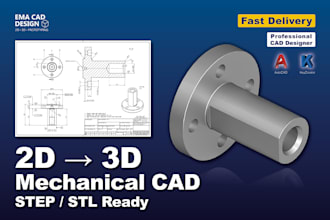 create precise 3d mechanical parts and technical drawings