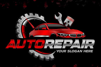 do modern automotive car wash and auto detailing logo