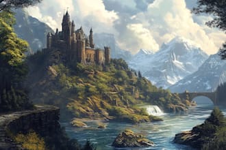 do fantasy background and landscape