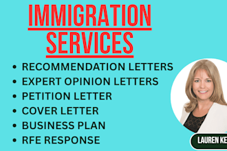 deliver professional expert opinion recommendation letter for eb2 niw eb1a o1