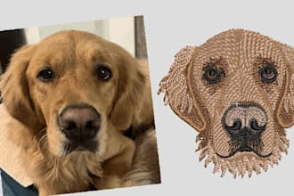 do embroidery digitizing into dst,pes,jef file in 1 hour