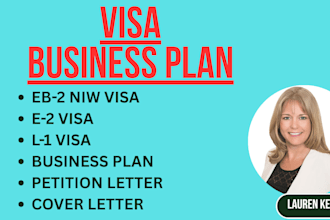 write business plans, petition letter for eb2 niw e2 and l1 visa