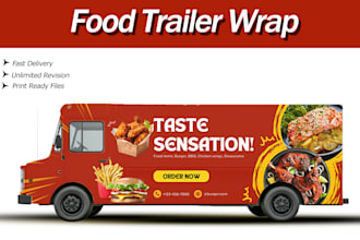 do food truck wrap, food trailer wrap or food cart