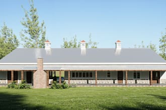 design 3d farmhouse, barn, storage shed, stable and greenhouse visuals