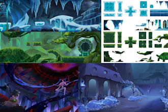 do 2d game concept environment game background and assets for your game design
