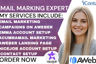 do email marketing setup automation on aweber emma acumbamail icontact nicejob