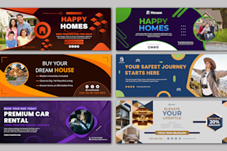 make a modern facebook cover and banner design