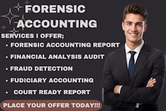 perform forensic accounting, financial analysis reports, detect financial fraud