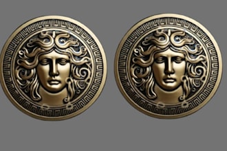 design custom 3d coin, medallions, cnc bas relief and crypto tokens