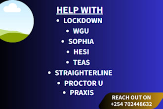 help with wgu hesi teas sophia straighterline proctor u