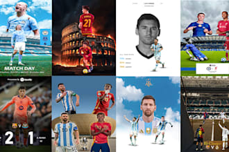create professional football match day and player graphics