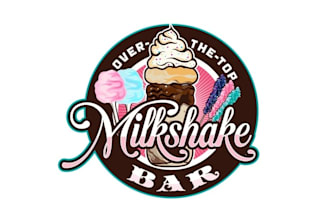design ice cream, coffee, burger, pizza and fast food logo