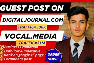 do guest post on digitaljournal,com vocal,media msn,com and apnews,com