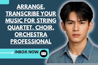 arrange, transcribe your music for string quartet, choir, orchestra professional