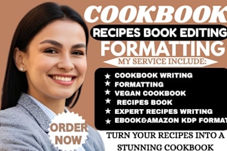write profread edit cookbook, recipe ebook writer cookbook design  formatting