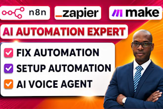 fix setup n8n, make com automation, zapier automation, with vapi ai voice agent
