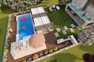 redesign sauna, carport, cabana,pergola,garden shed,cgi outdoor space design,cad