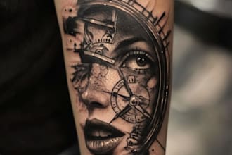 design a modern and minimalist tattoo design