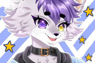 design a custom furry ref sheet or anthro furry art