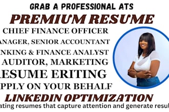 write sales, finance resume, banking accounting, financial analyst, marketing CV