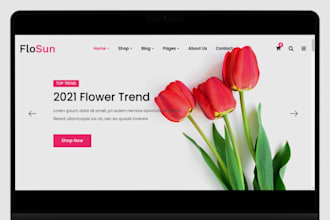 design flower shopify store florist website valentine flower dropshipping store