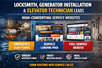 generate locksmith generator installation leads with elevator technician website