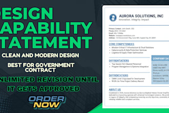 design government contract capability statement bid grant proposal rfp grant