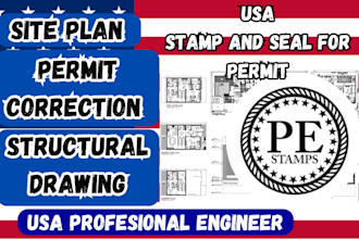 do permit drawings with licensed pe stamp for texas california florida USA, adu