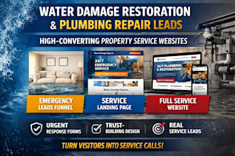 generate water damage restoration plumbing repair lead property service website