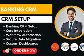 setup banking crm creatio zoho sugarcrm temenos finastra finacle bankware monday