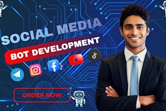 create social media bots for instagram, titktok, youtube, telegram, twitter auto
