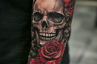 custom an abstract black tattoo design