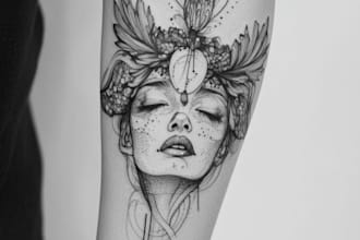 create an amazing custom tattoo design with my experience
