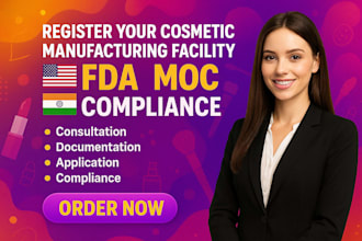 help with cosmetic manufacturing facility with fda mocra compliance