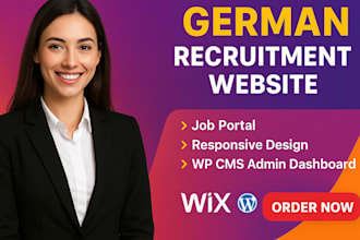 build german recruitment website job portal wix wordpress cms admin dashboard
