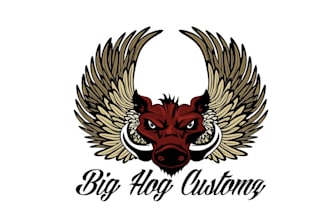 make custom boar skull logo with wings a biker owned company
