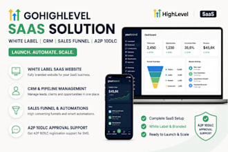 gohighlevel ghl saas website white label CRM sales funnel, a2p 10dlc approval