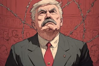 draw powerful and witty political cartoon art