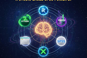 do data analytics in python r studio excel spss powerbi
