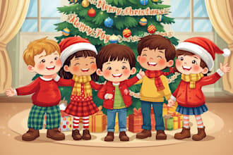 do christmas book illustration and christian children story book, bible themed