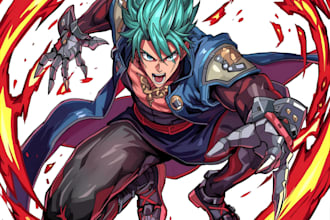 draw manhwa, anime, and webtoon style illustration for you