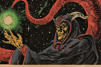 make vintage horror comic cover style