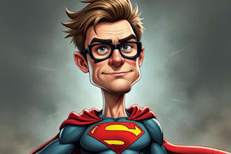 draw custom superhero cartoon caricature